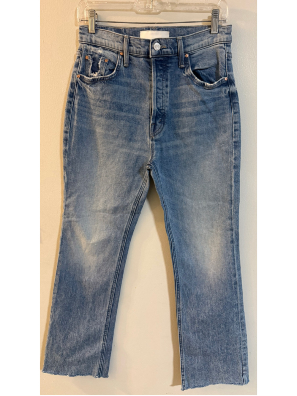 MOTHER The Tripper Flood Fray Sz. 28 Left In The Dust High Rise Cropped Flare